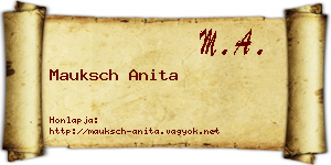 Mauksch Anita névjegykártya